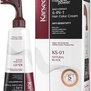 Karseell Maca Essence 6-in-1 Hair Color Cream – Tono KS-01 Natural Black